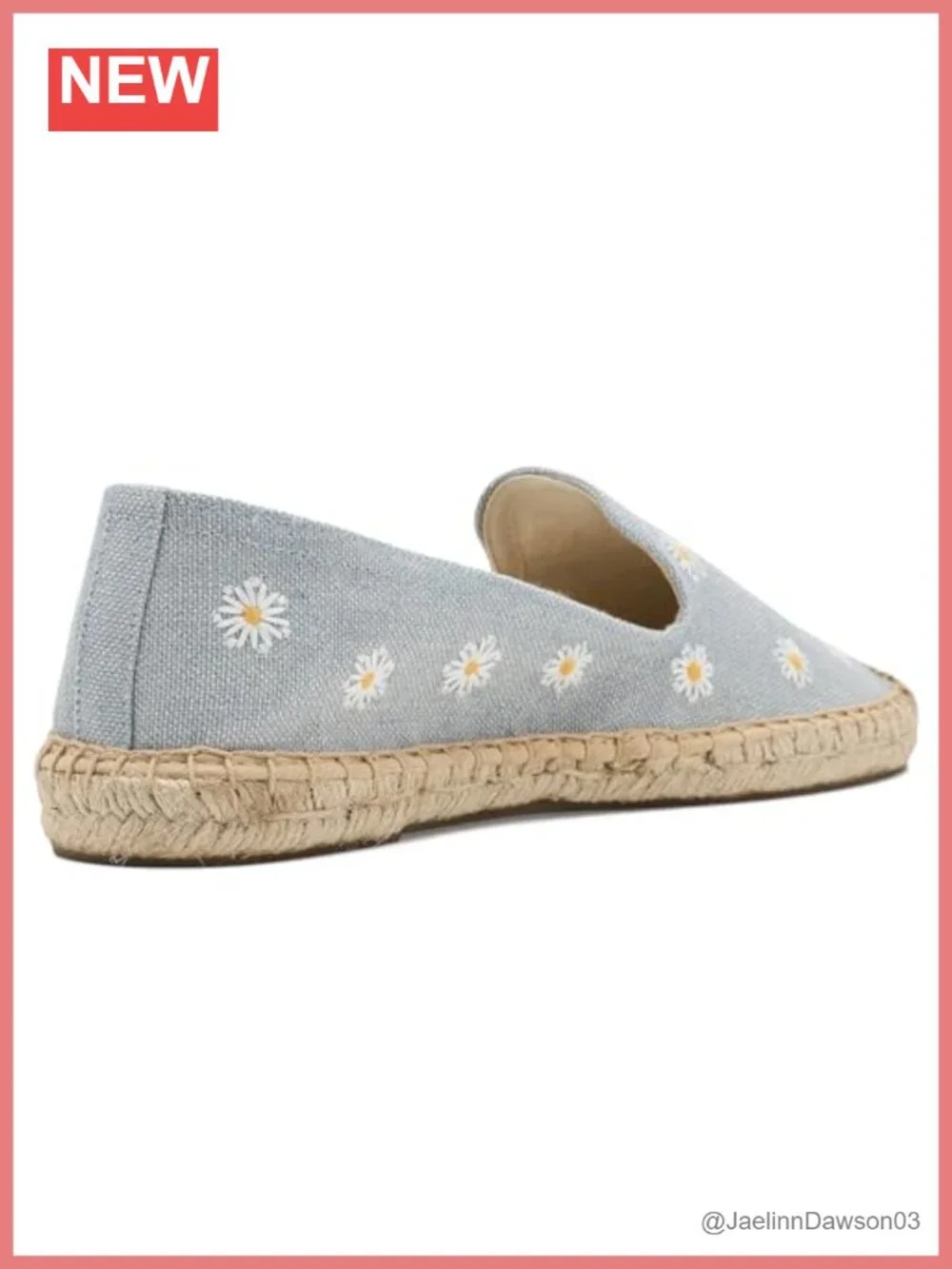 Cotton Floral Espadrille Flats - Lightweight Jute Sole, Pull-On